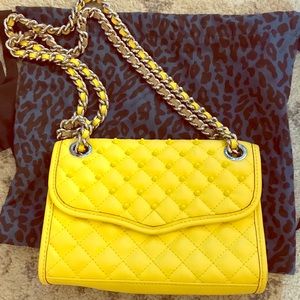 Rebecca minkoff quilted mini affair yellow studded